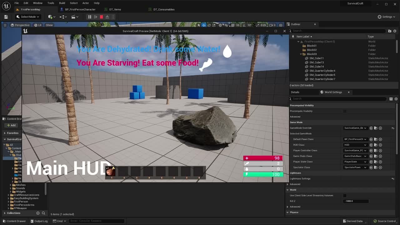 Unreal Engine 5 Multiplayer Steam Survival Game Course