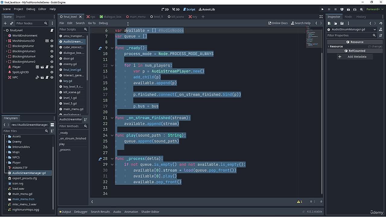 Udemy - Blender and Godot 4 Make a Low poly Ps1 Style Horror game 2023-7