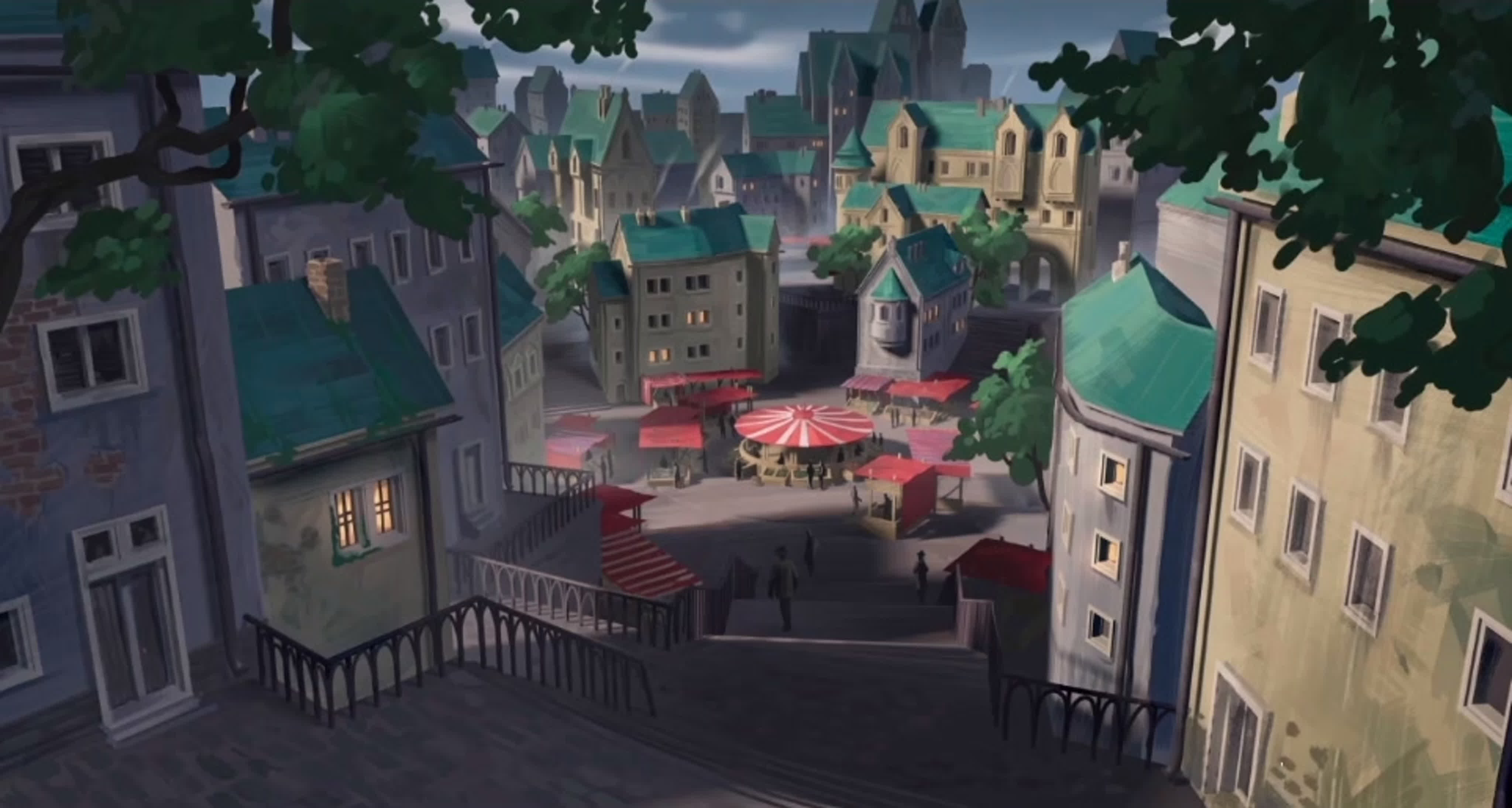 Environment Illustration for Game Art - A Small Town Marketplace (2023)