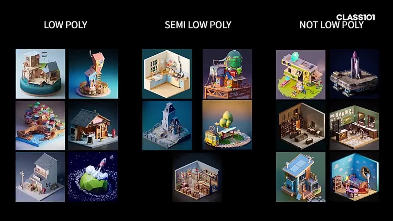 Class101 - Create Detailed and Colorful Low Poly Isometric Art by Angelo Fernandes