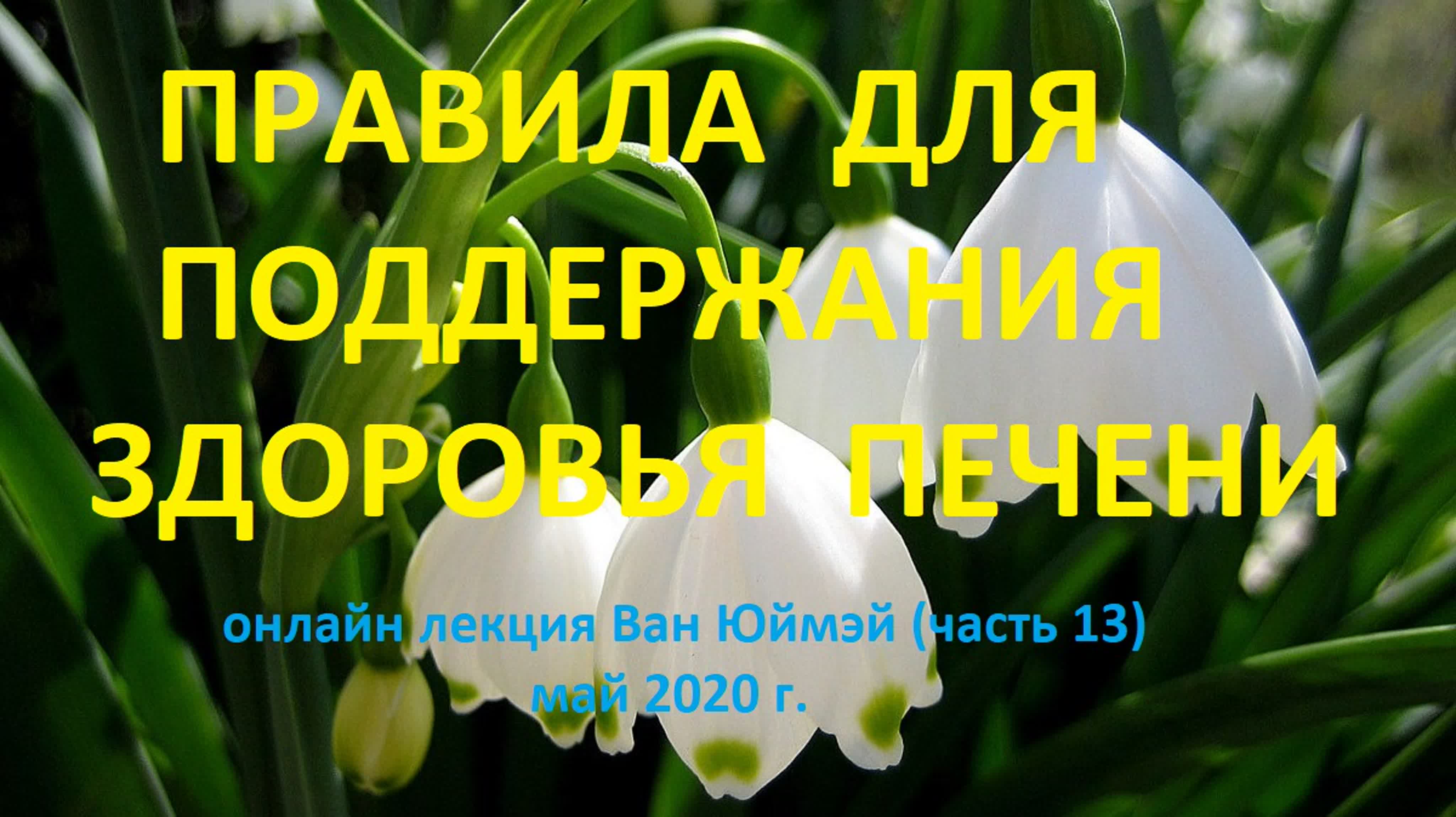 "УКРЕПЛЕНИЕ ЗДОРОВЬЯ ВЕСНОЙ " онлайн лекция Ван Юймэй май 2020г