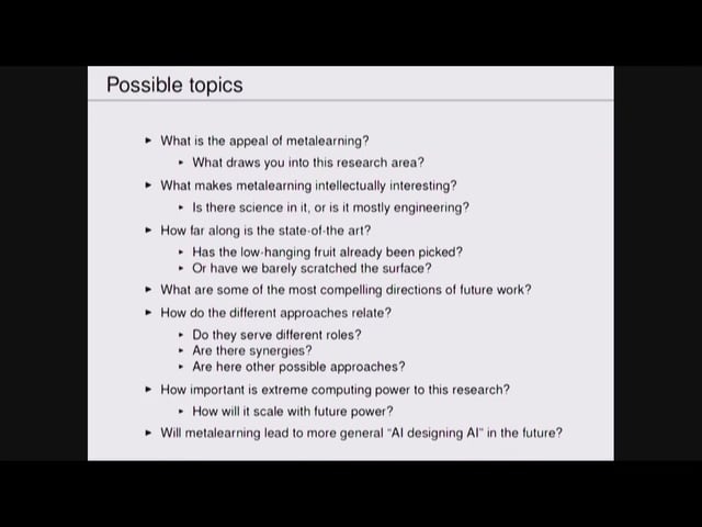 Metalearning Symposium at NIPS 2017