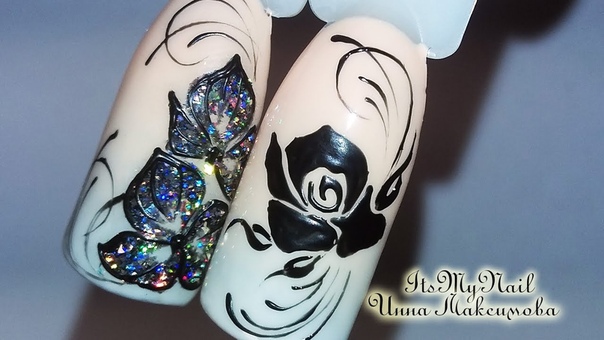 Цветы на ногтях 3