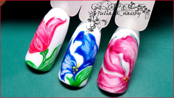 Цветы на ногтях 2