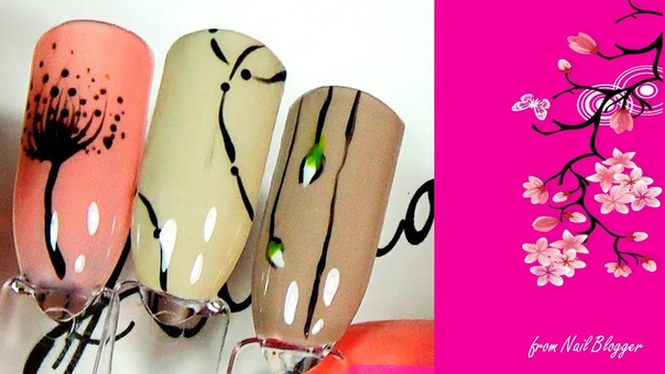 Цветы на ногтях