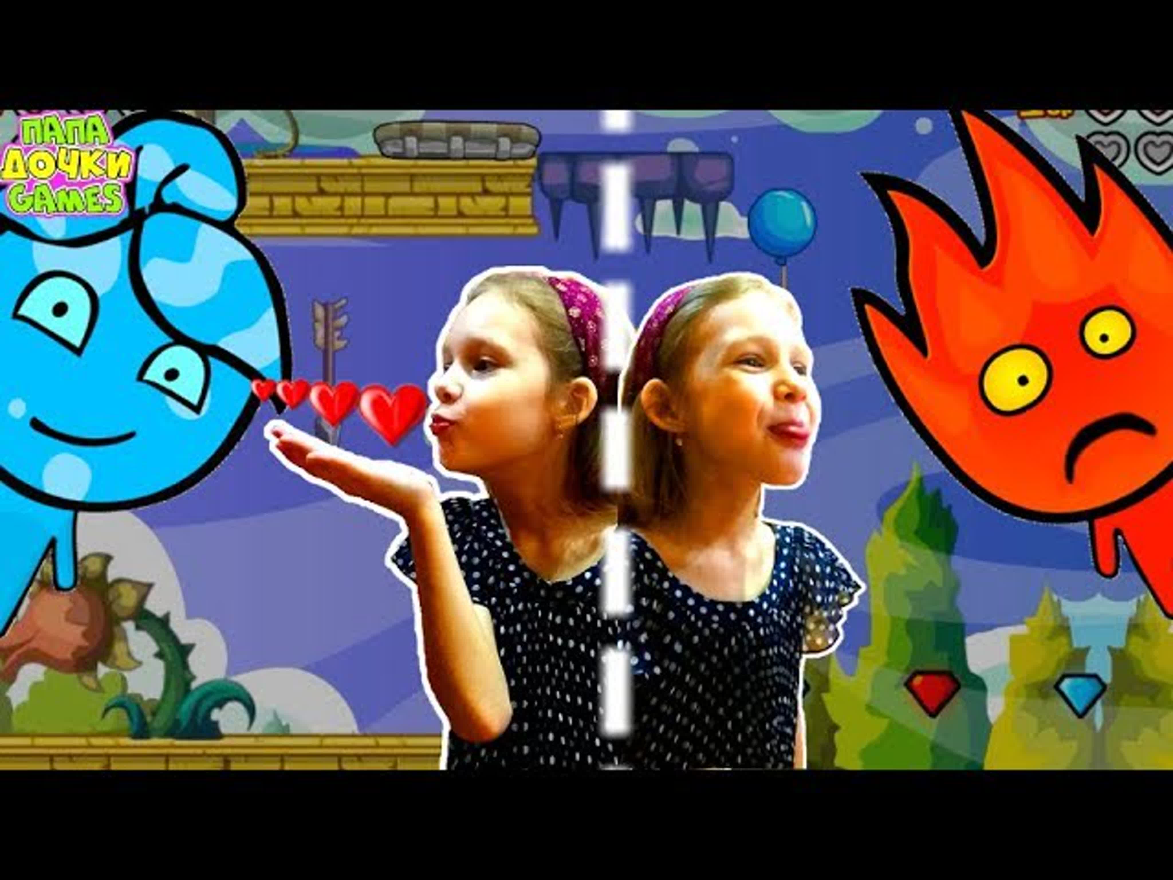 Игра Огонь и Вода В Лесном храме. Прохождение игры для двоих. Игровой мультик для детей про Огонь и Воду.