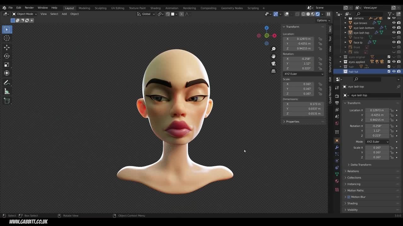 Stylized Character Bust - Blender 3 [GrantAbbitt]