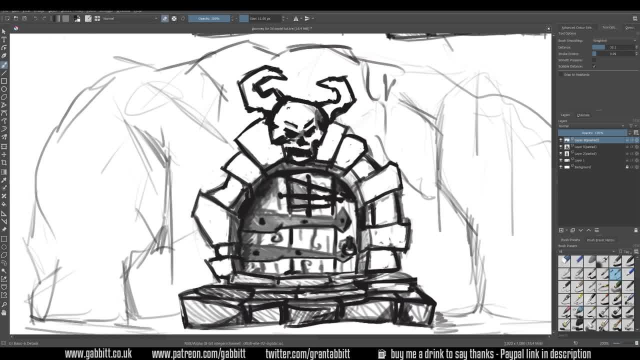 sculpting a dungeon door - beginner/ intermediate Blender 2.9 [GrantAbbitt]