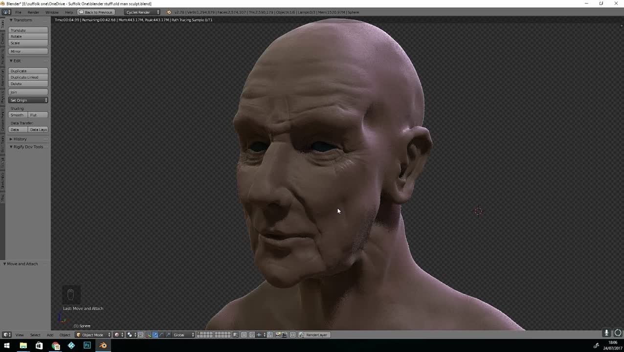 sculpting an old man in blender [GrantAbbitt]