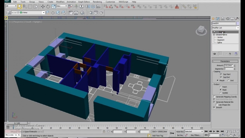 3d плана интерьера в 3d max. (Рамазанова Жанна)